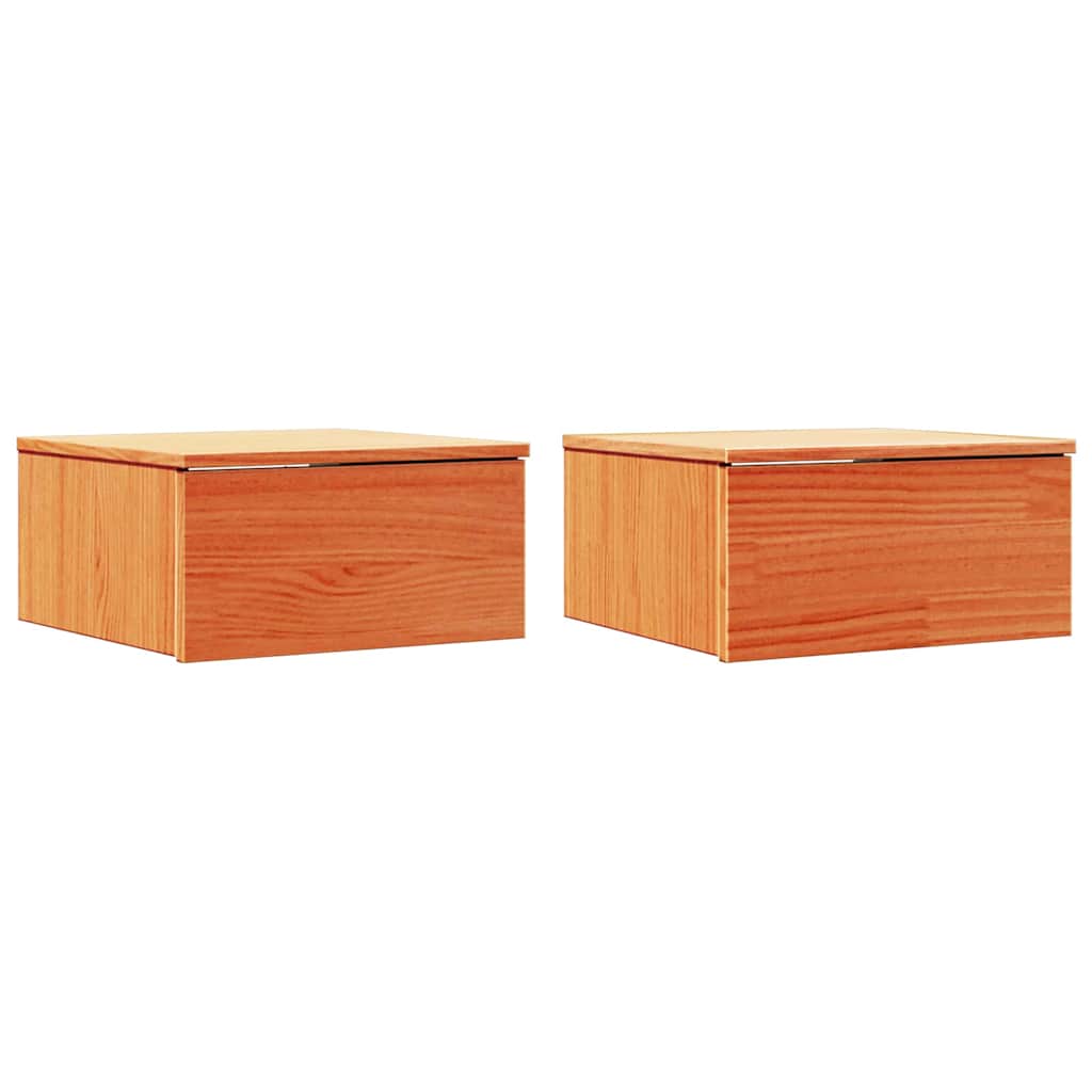 Comodino con cassetto 2 pcs Marrone cerato 37 x 35 x 18,5 cm