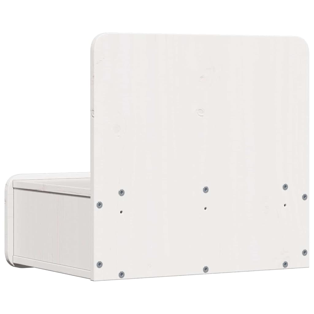 Comodino Bianco 44 x 32,5 x 40 cm Legno di pino massello