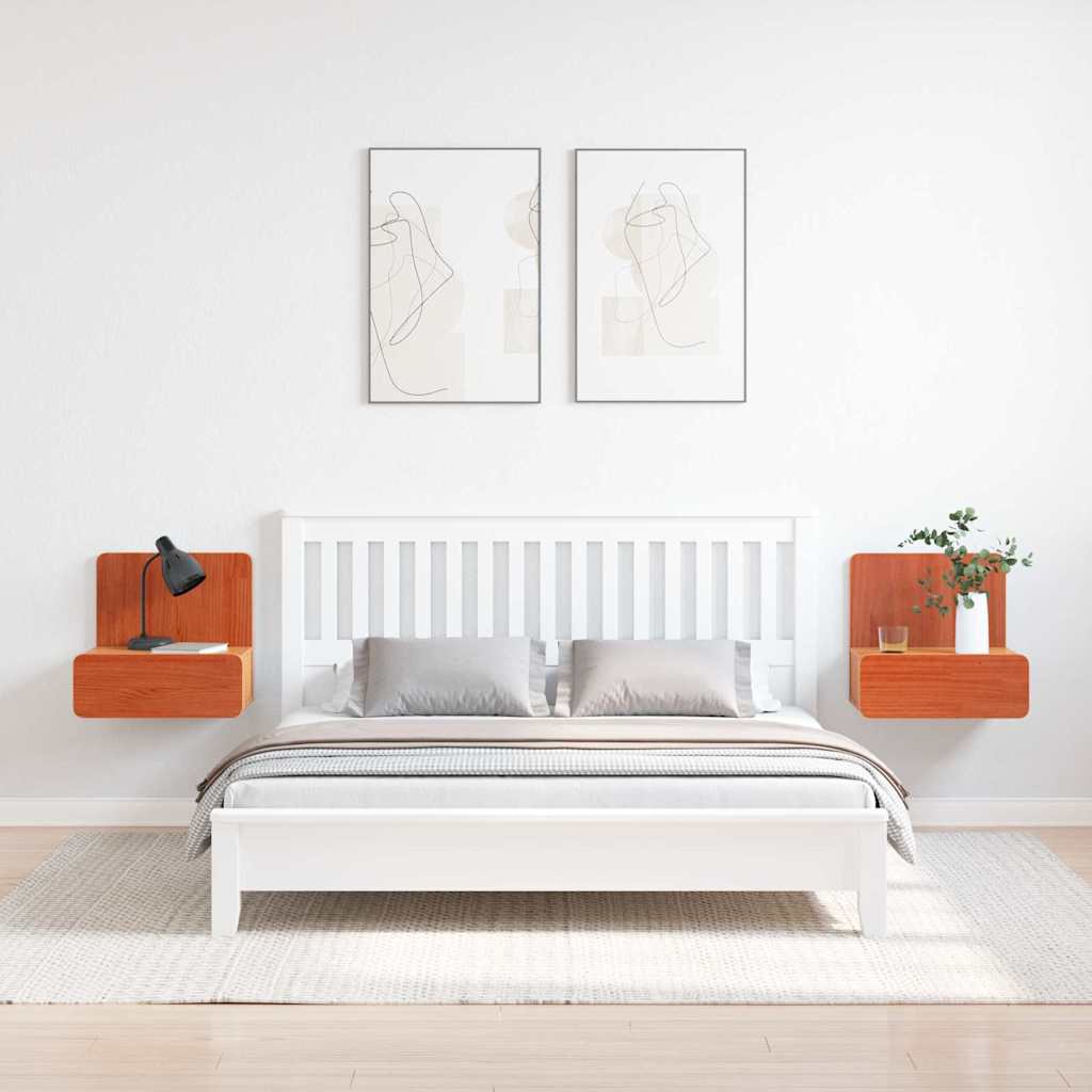 Comodino con cassetto 2 pcs Marrone cerato 44 x 32,5 x 40 cm