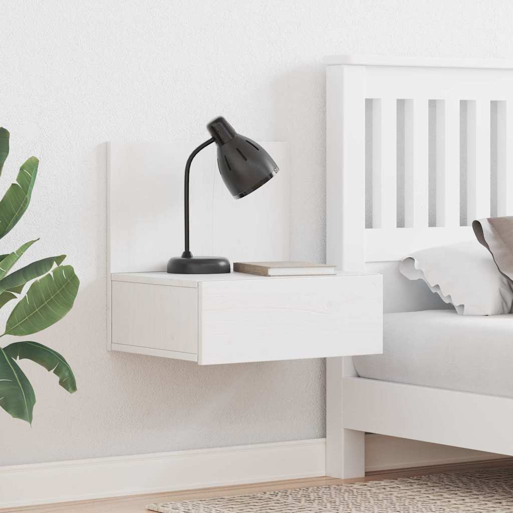 Comodino 2 pcs Bianco 42 x 32,5 x 40 cm Legno di pino massello