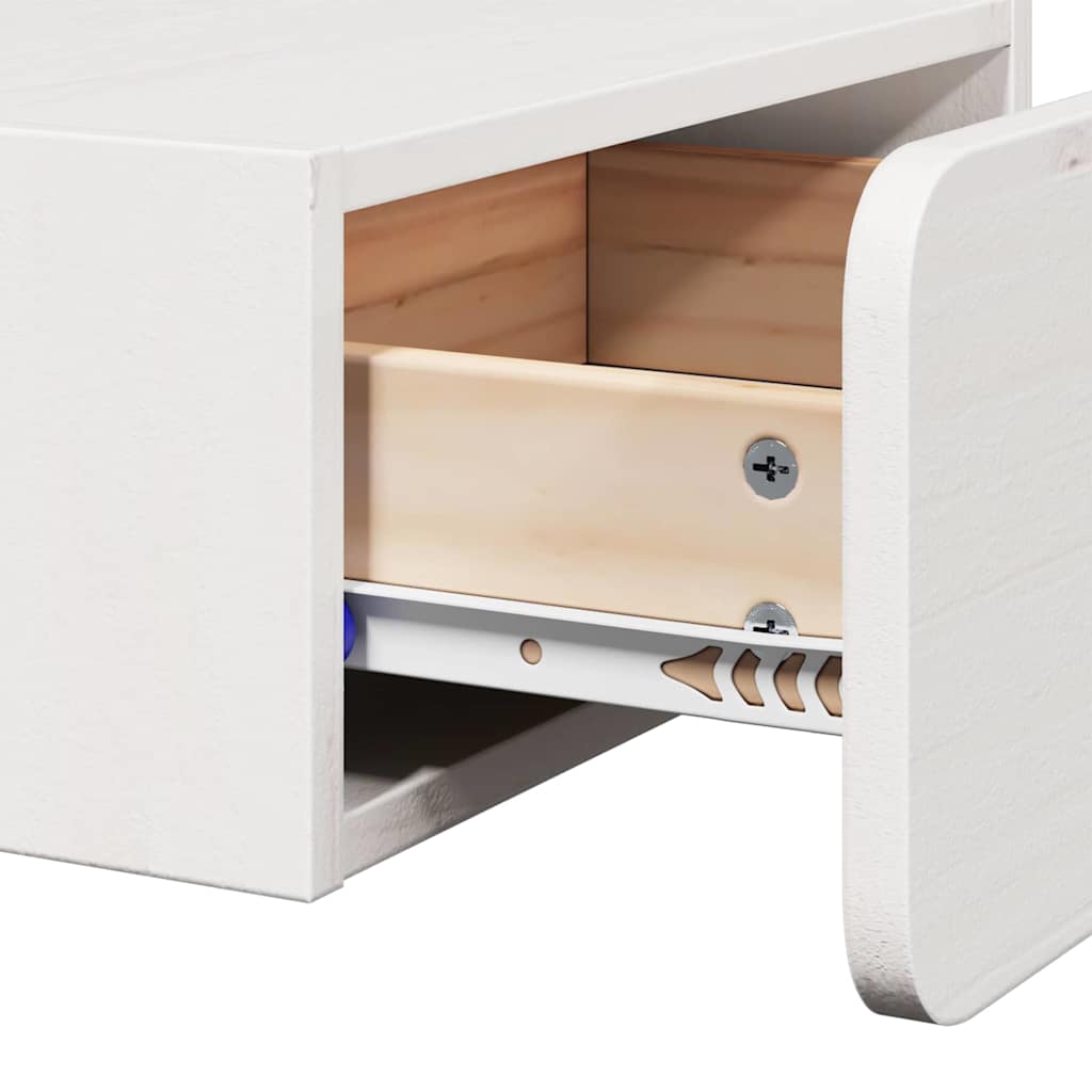 Comodino Bianco 39 x 34 x 16,5 cm Legno di pino massello
