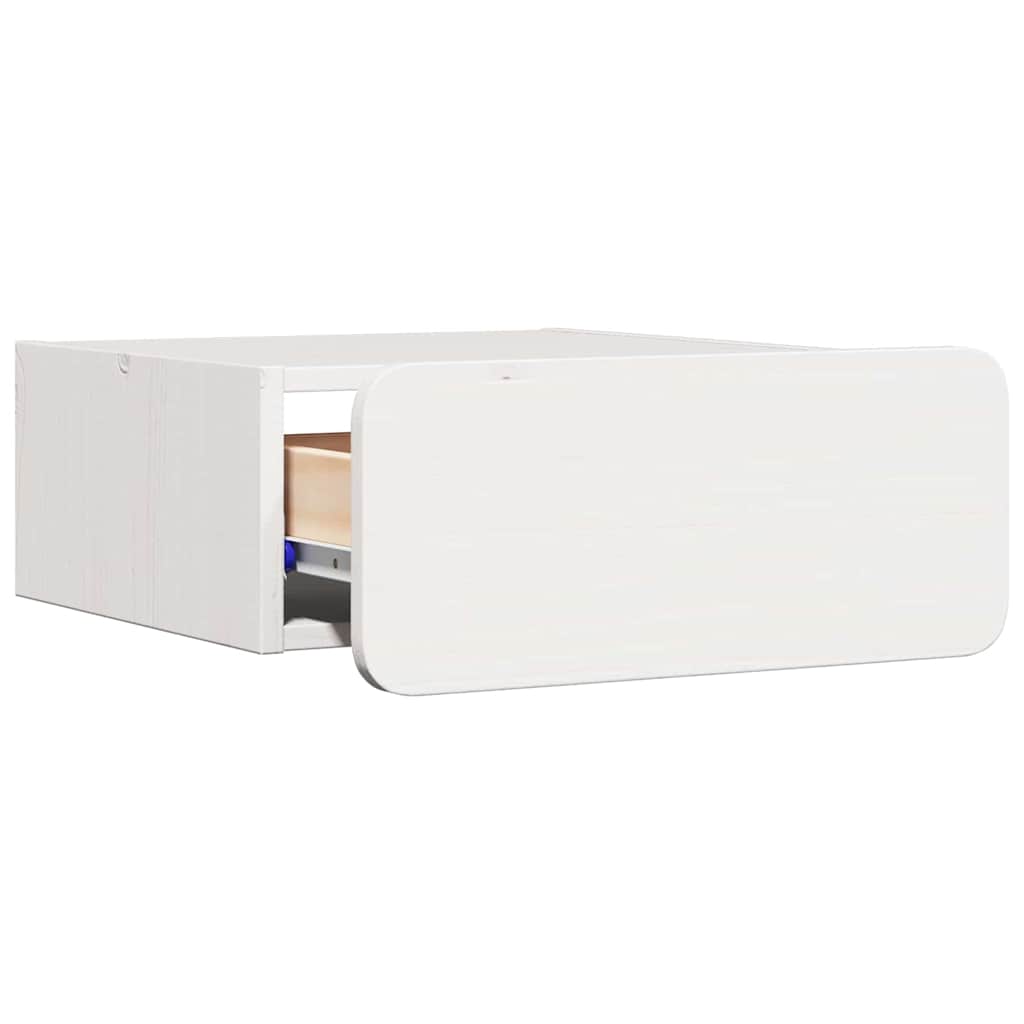 Comodino Bianco 39 x 34 x 16,5 cm Legno di pino massello