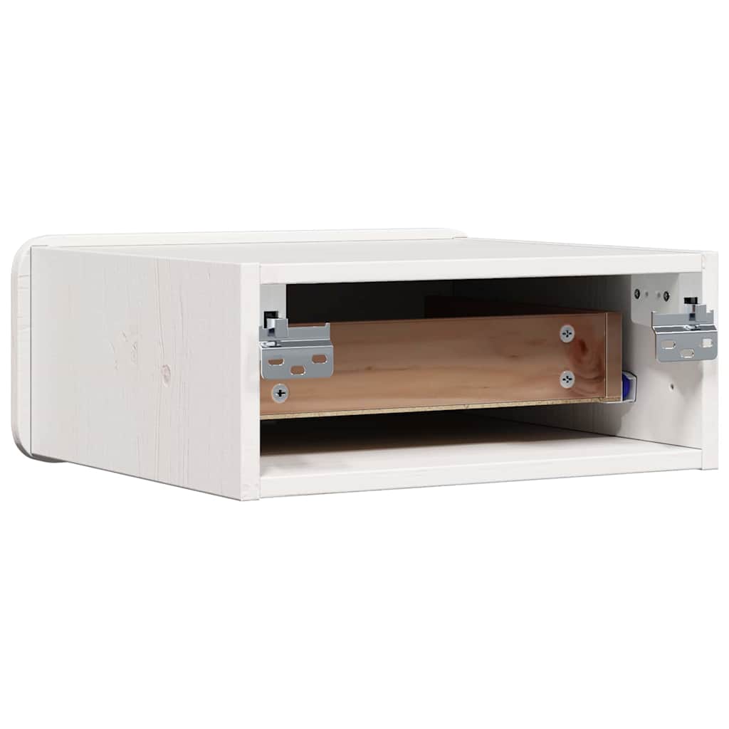 Comodino Bianco 39 x 34 x 16,5 cm Legno di pino massello