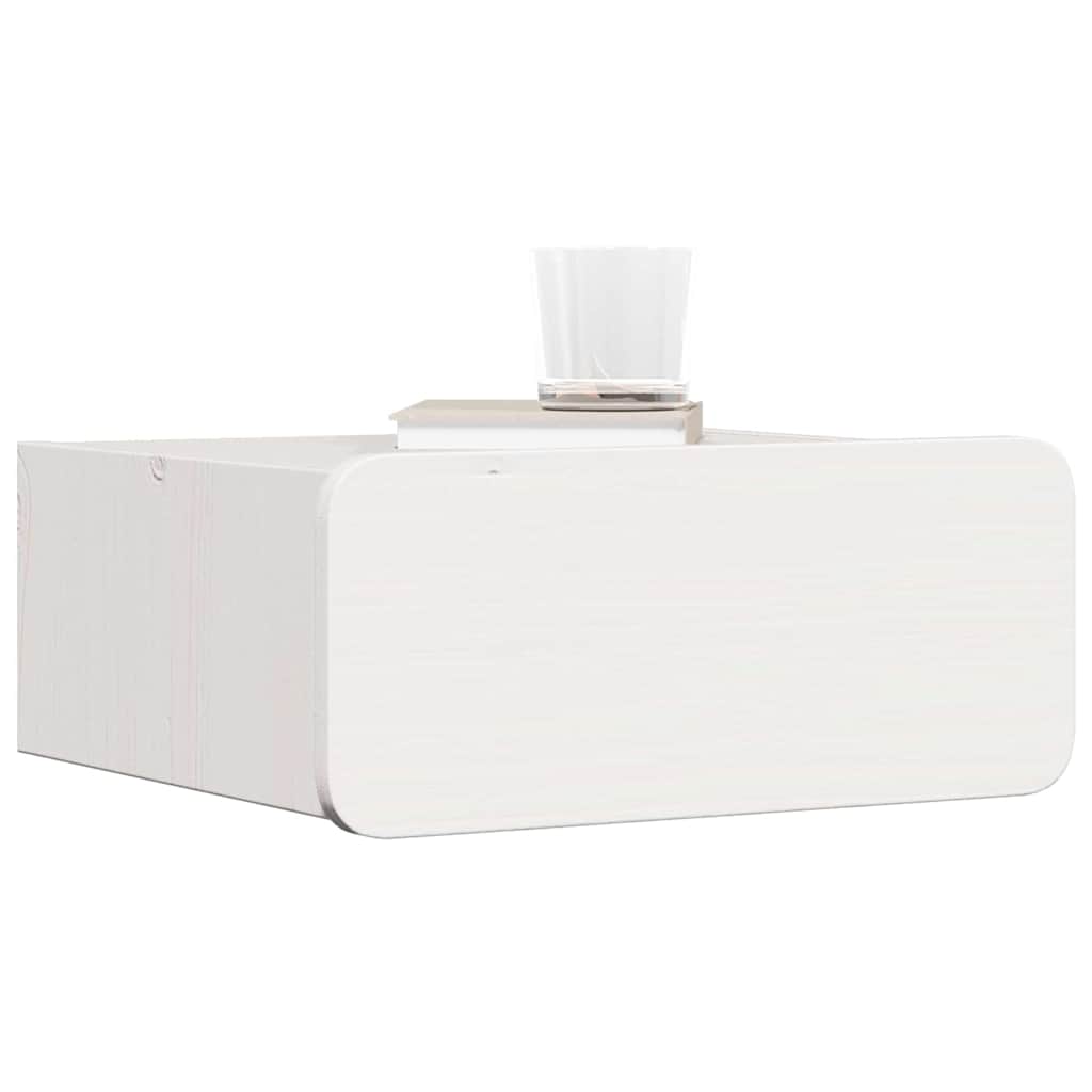 Comodino 2 pcs Bianco 39 x 34 x 16,5 cm Legno di pino massello