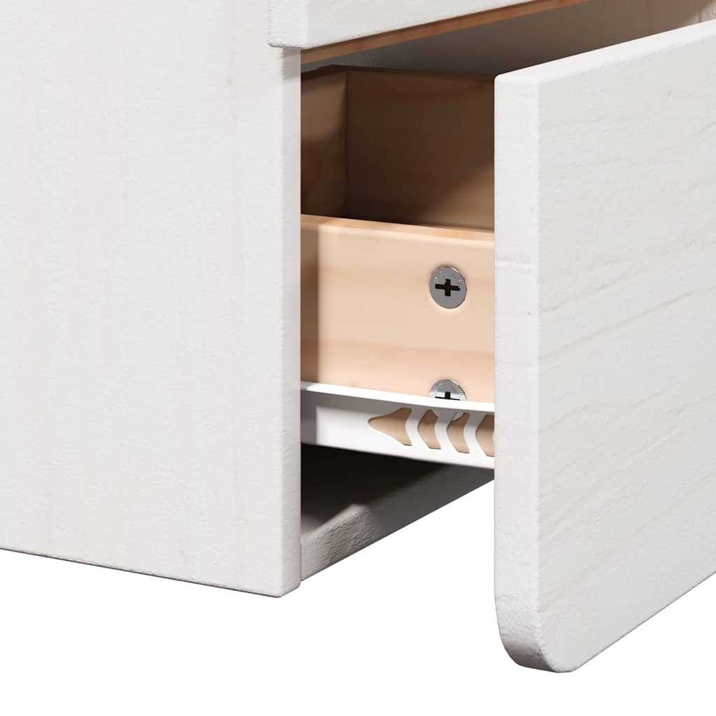 Comodino Bianco 39 x 34 x 33 cm Legno di pino massello