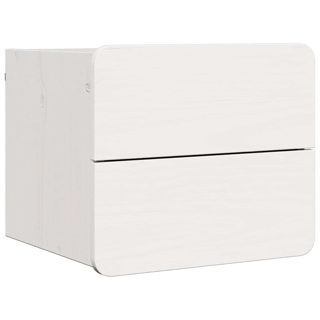 Comodino Bianco 39 x 34 x 33 cm Legno di pino massello