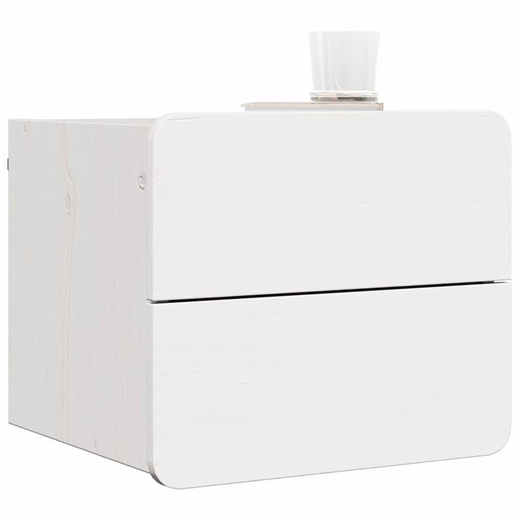 Comodino Bianco 39 x 34 x 33 cm Legno di pino massello