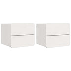 Comodino 2 pcs Bianco 39 x 34 x 33 cm Legno di pino massello