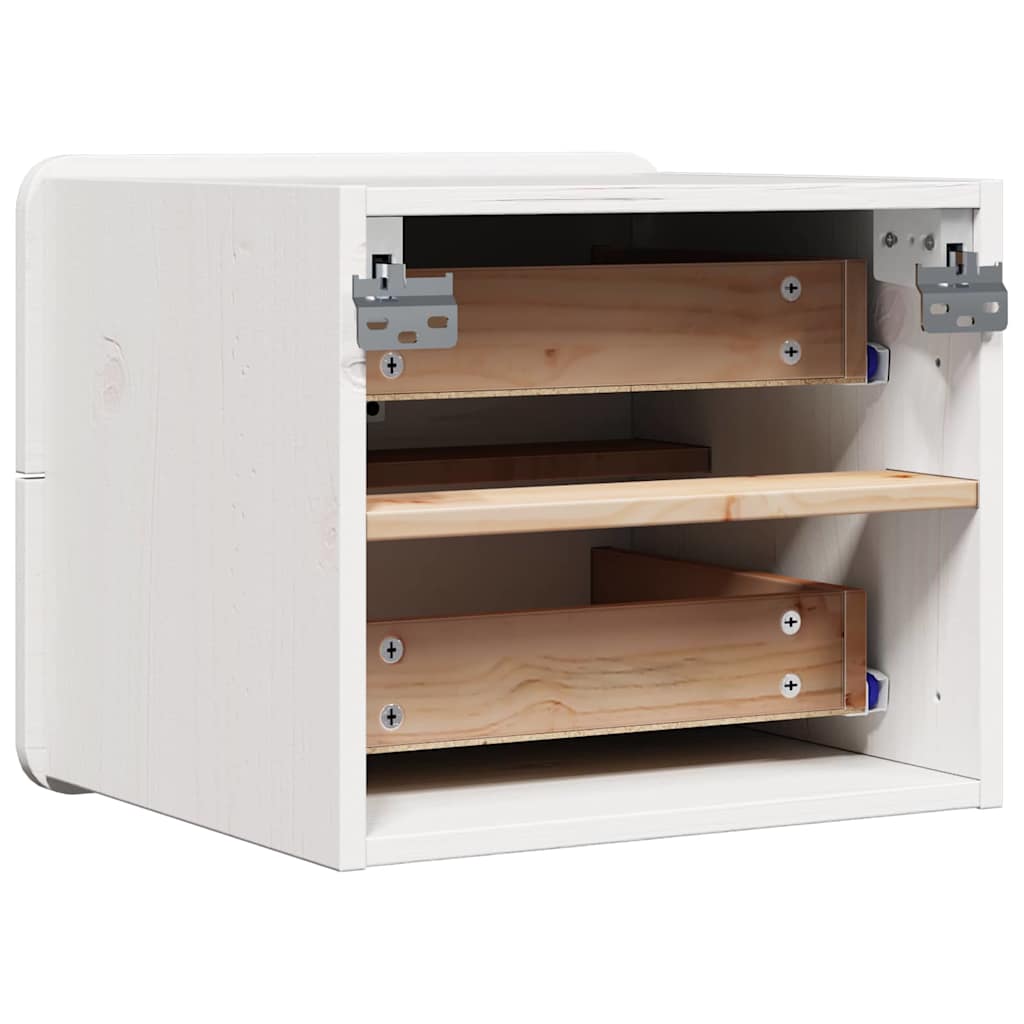 Comodino 2 pcs Bianco 39 x 34 x 33 cm Legno di pino massello