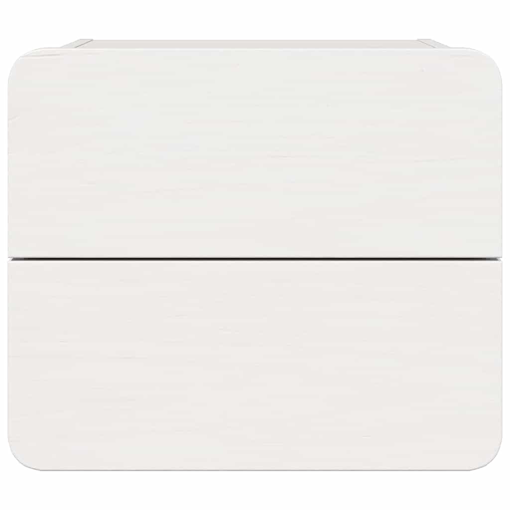 Comodino 2 pcs Bianco 39 x 34 x 33 cm Legno di pino massello