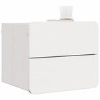 Comodino 2 pcs Bianco 39 x 34 x 33 cm Legno di pino massello