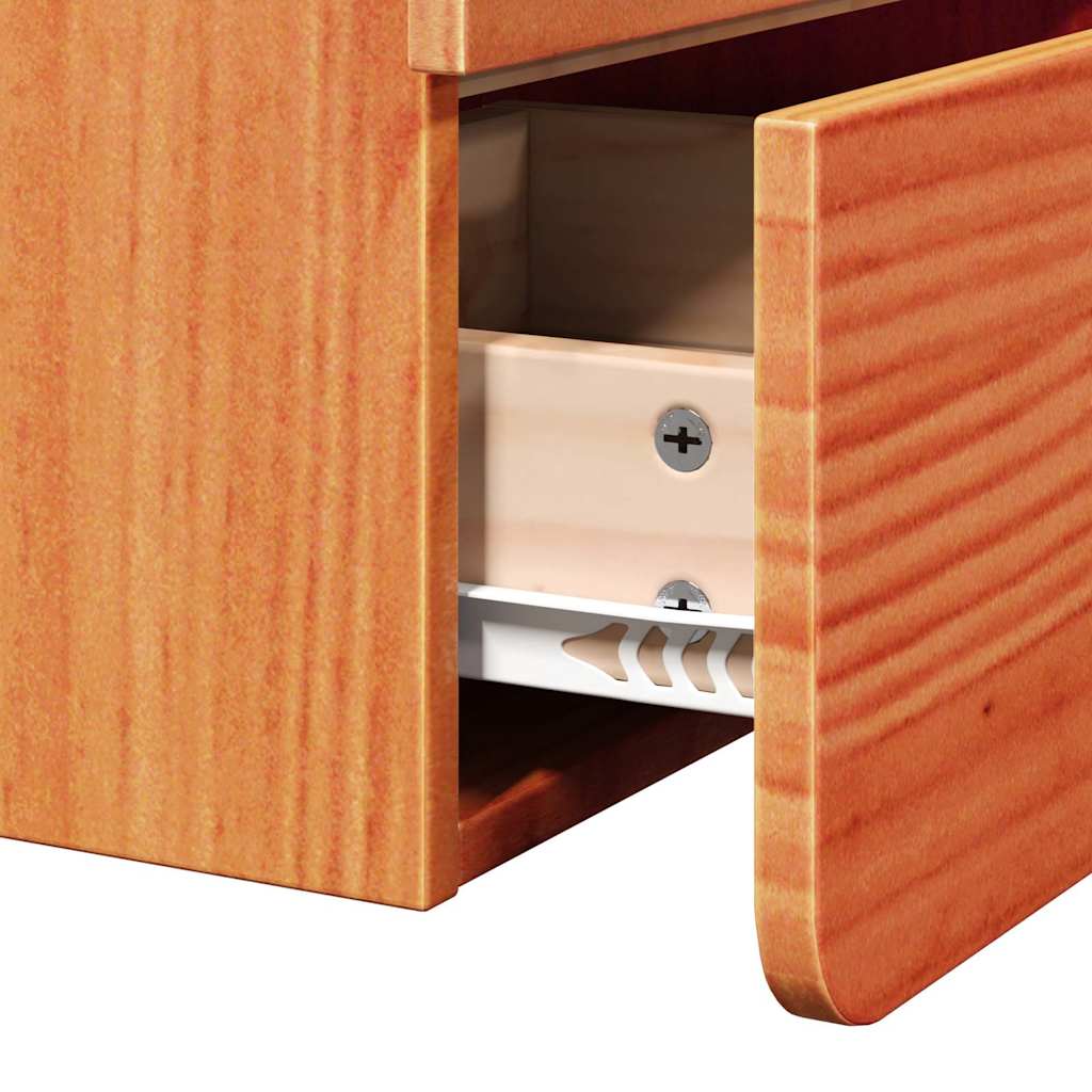 Comodino Marrone cerato 39 x 34 x 33 cm Legno di pino massello
