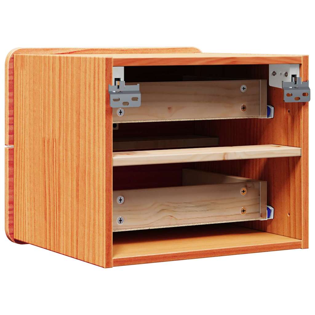 Comodino Marrone cerato 39 x 34 x 33 cm Legno di pino massello