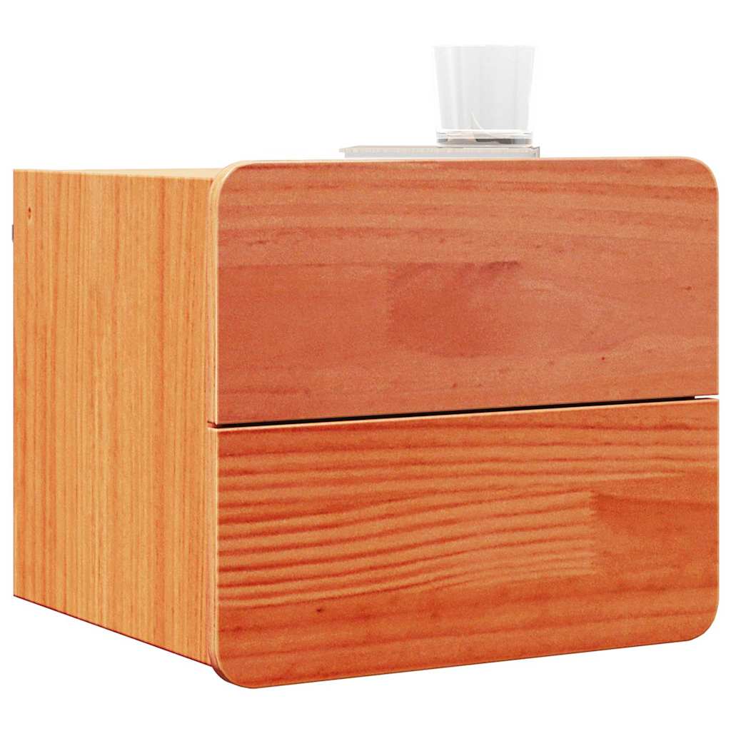 Comodino 2 pcs Marrone 39 x 34 x 33 cm Legno di pino massello
