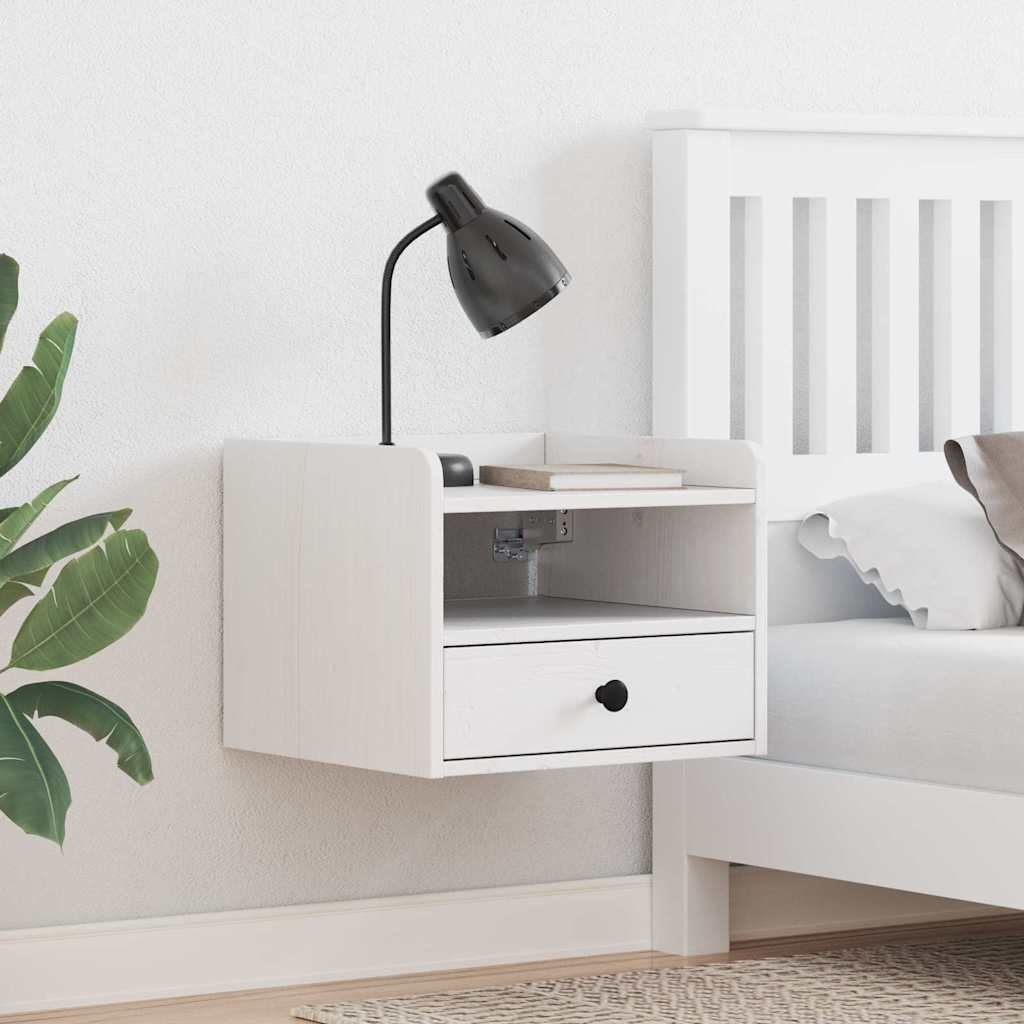 Comodino 2 pcs Bianco 38 x 36 x 29,5 cm Legno di pino massello