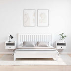 Comodino 2 pcs Bianco 38 x 36 x 29,5 cm Legno di pino massello