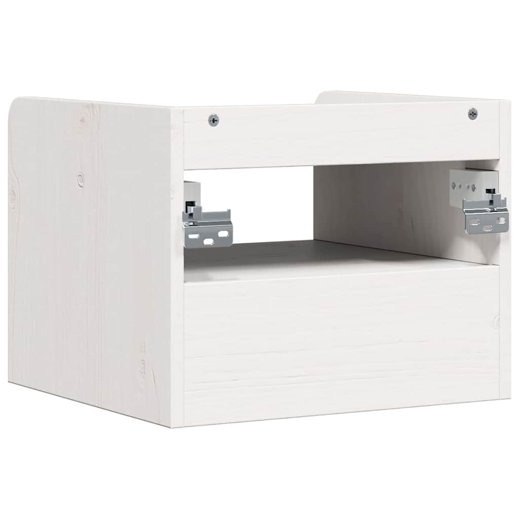 Comodino 2 pcs Bianco 38 x 36 x 29,5 cm Legno di pino massello