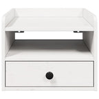 Comodino 2 pcs Bianco 38 x 36 x 29,5 cm Legno di pino massello