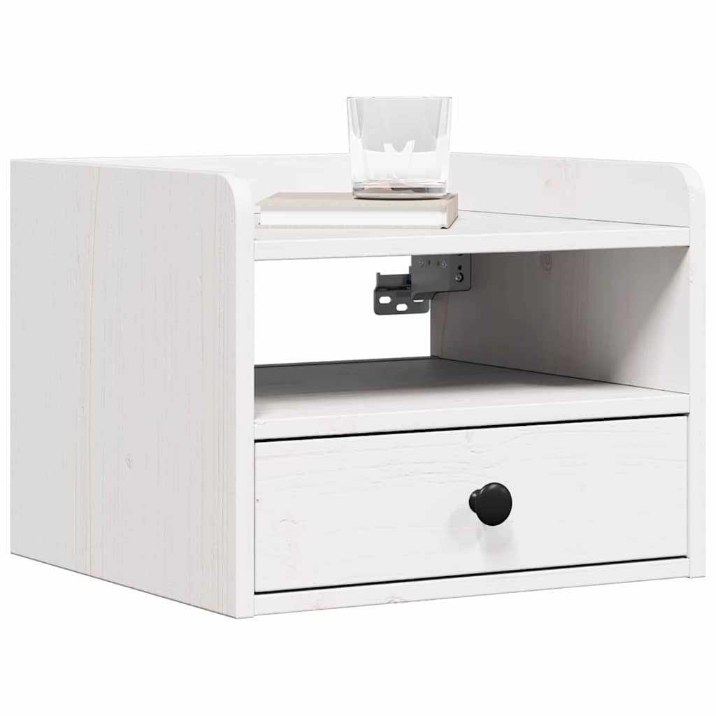 Comodino 2 pcs Bianco 38 x 36 x 29,5 cm Legno di pino massello
