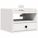 Comodino 2 pcs Bianco 38 x 36 x 29,5 cm Legno di pino massello