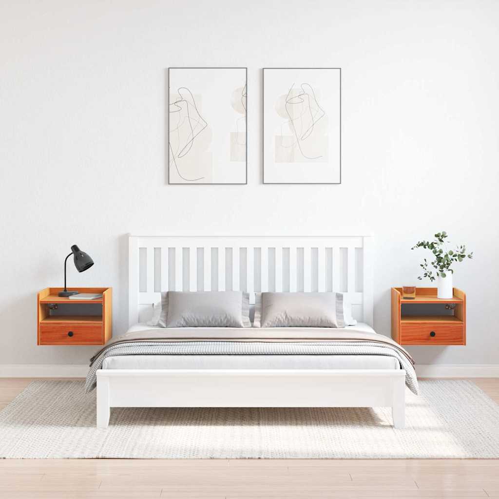 Comodino con cassetto 2 pcs Marrone cerato 38 x 36 x 29,5 cm