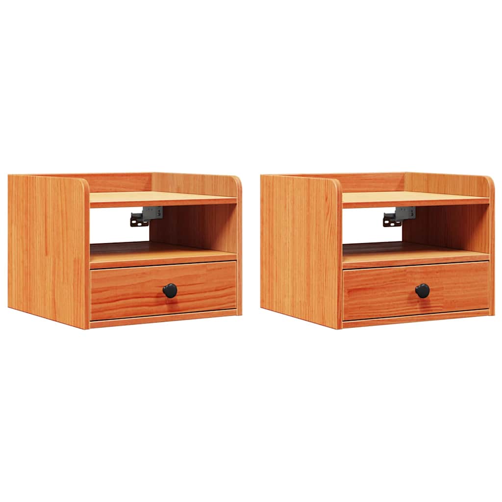 Comodino con cassetto 2 pcs Marrone cerato 38 x 36 x 29,5 cm