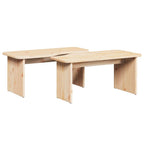 Tavolino da salotto 2 pcs Naturale Legno di pino massello