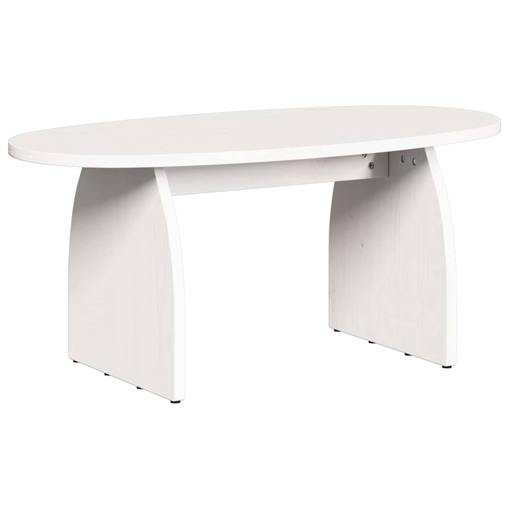 Tavolino da salotto Bianco 80 x 40 x 35 cm Pino massello