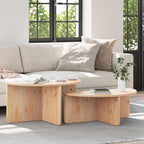 Tavolino da salotto 2 pcs Naturale Legno di pino massello