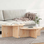 Tavolino da salotto 2 pcs Naturale Legno di pino massello