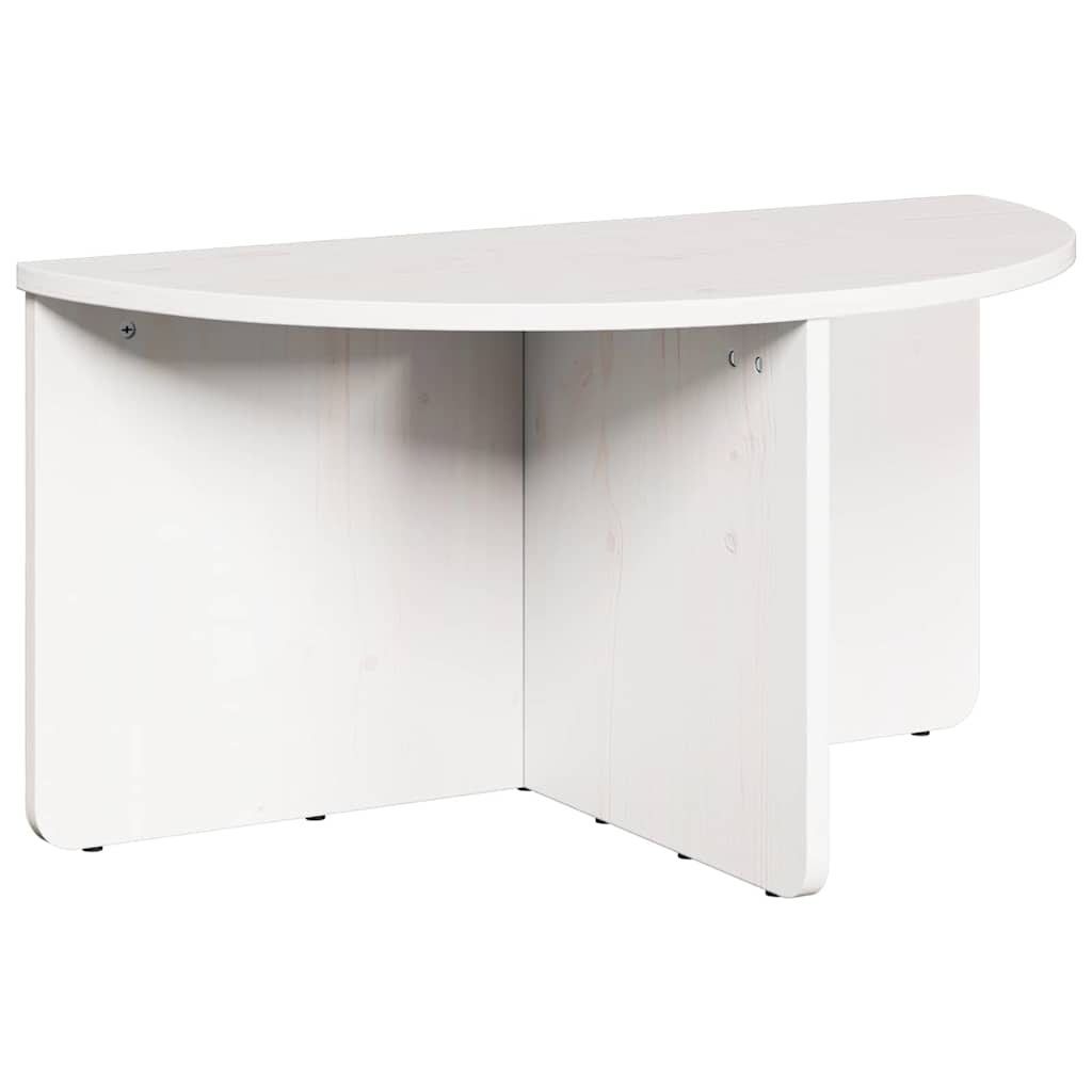 Tavolino da salotto 2 pcs Bianco Legno di pino massello