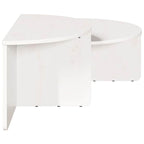 Tavolino da salotto 2 pcs Bianco Legno di pino massello