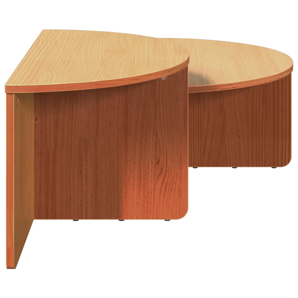 Tavolino da salotto 2 pcs Marrone cerato Legno di pino massello