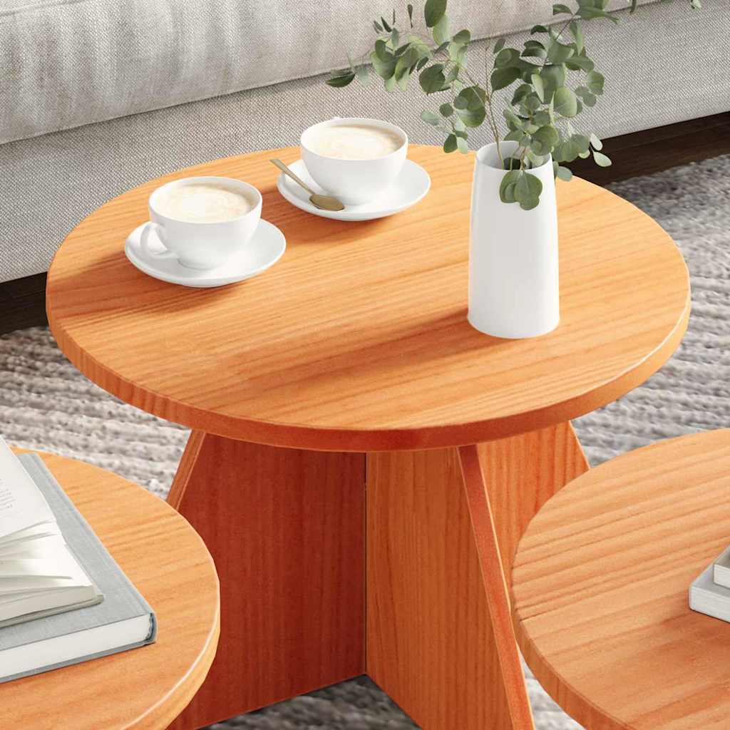 Tavolino da salotto 3 pcs Marrone cerato