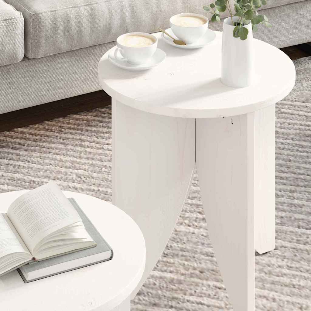 Tavolino da salotto 2 pcs Bianco
