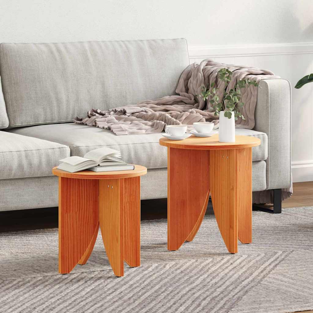 Tavolino da salotto 2 pcs Marrone cerato