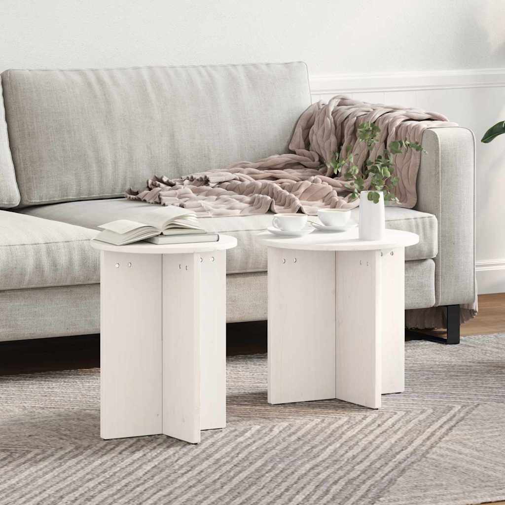 Tavolino da salotto 2 pcs Bianco