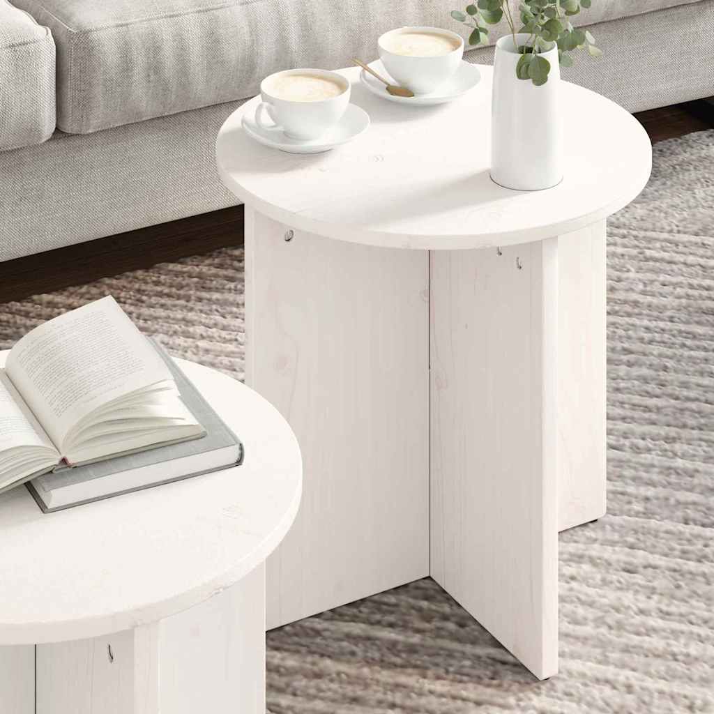 Tavolino da salotto 2 pcs Bianco