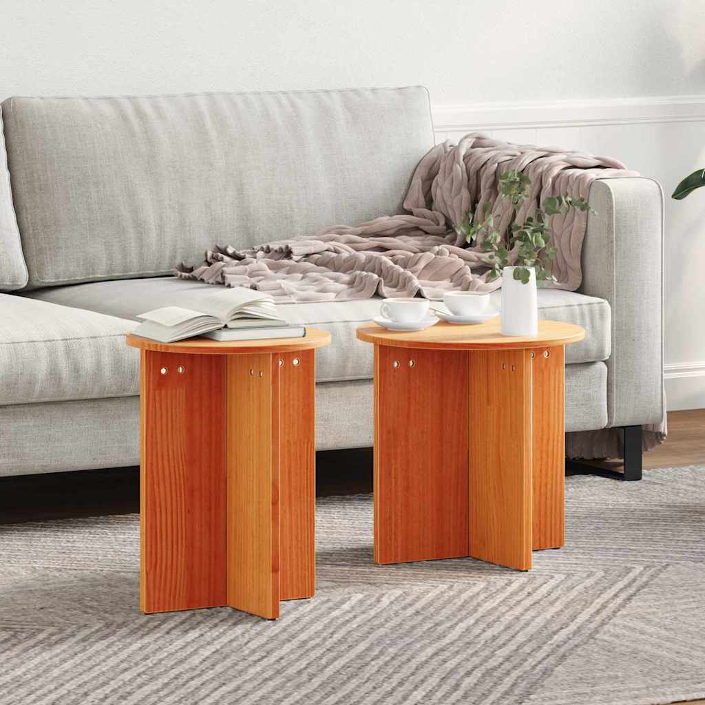 Tavolino da salotto 2 pcs Marrone cerato