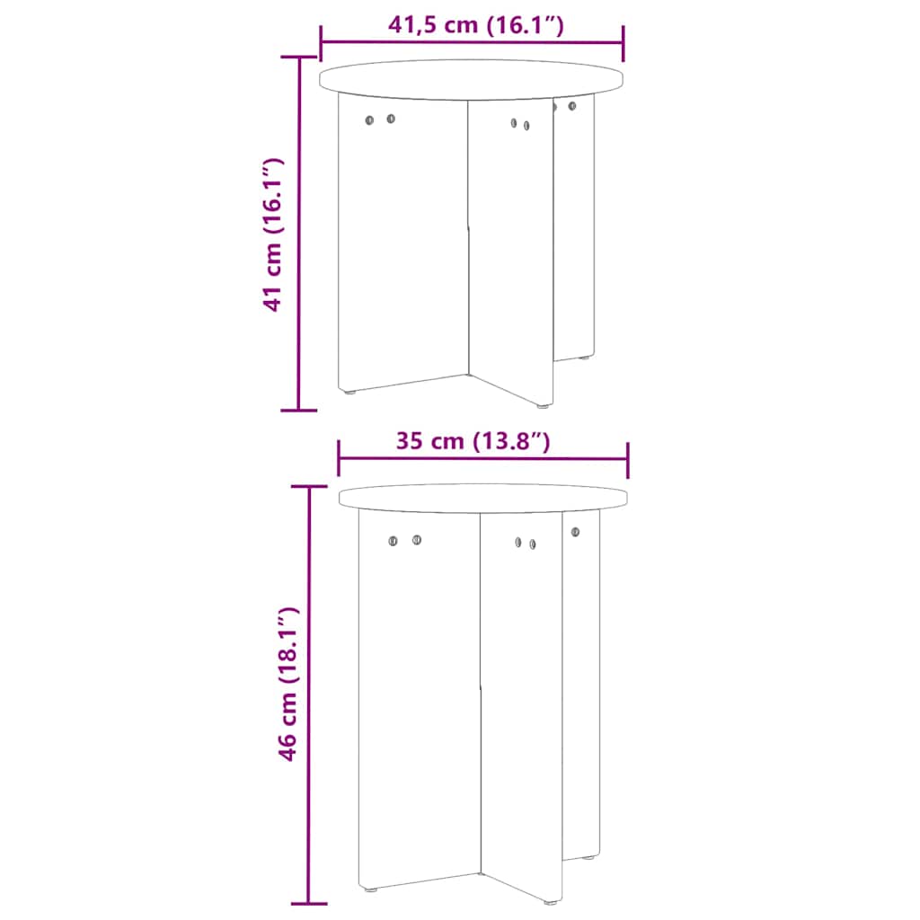 Tavolino da salotto 2 pcs Marrone cerato