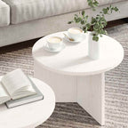 Tavolino da salotto 2 pcs Bianco Legno massello di pino