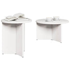 Tavolino da salotto 2 pcs Bianco Legno massello di pino