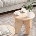 Tavolino da salotto 2 pcs Naturale Legno massello di pino