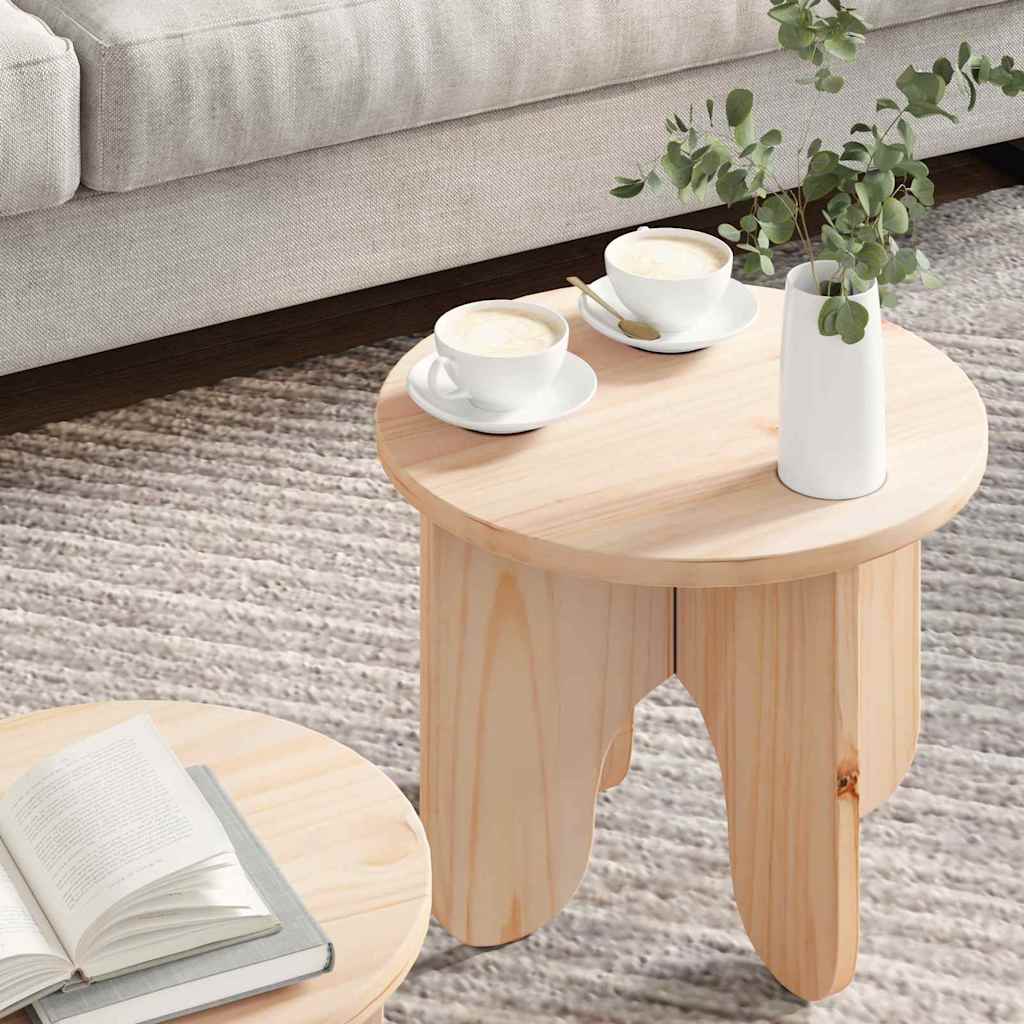 Tavolino da salotto 2 pcs Naturale Legno massello di pino