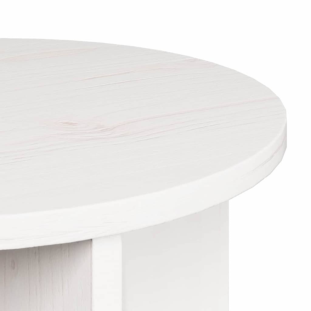 Tavolino da salotto 2 pcs Bianco Legno massello di pino