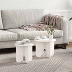Tavolino da salotto 2 pcs Bianco Legno massello di pino