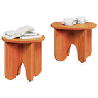 Tavolino da salotto 2 pcs Marrone cerato Legno massello di pino