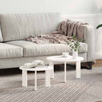 Tavolino da salotto 2 pcs Bianco Legno massello di pino