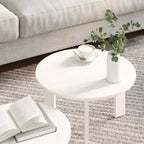 Tavolino da salotto 2 pcs Bianco Legno massello di pino