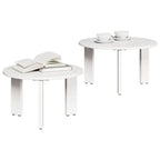 Tavolino da salotto 2 pcs Bianco Legno massello di pino